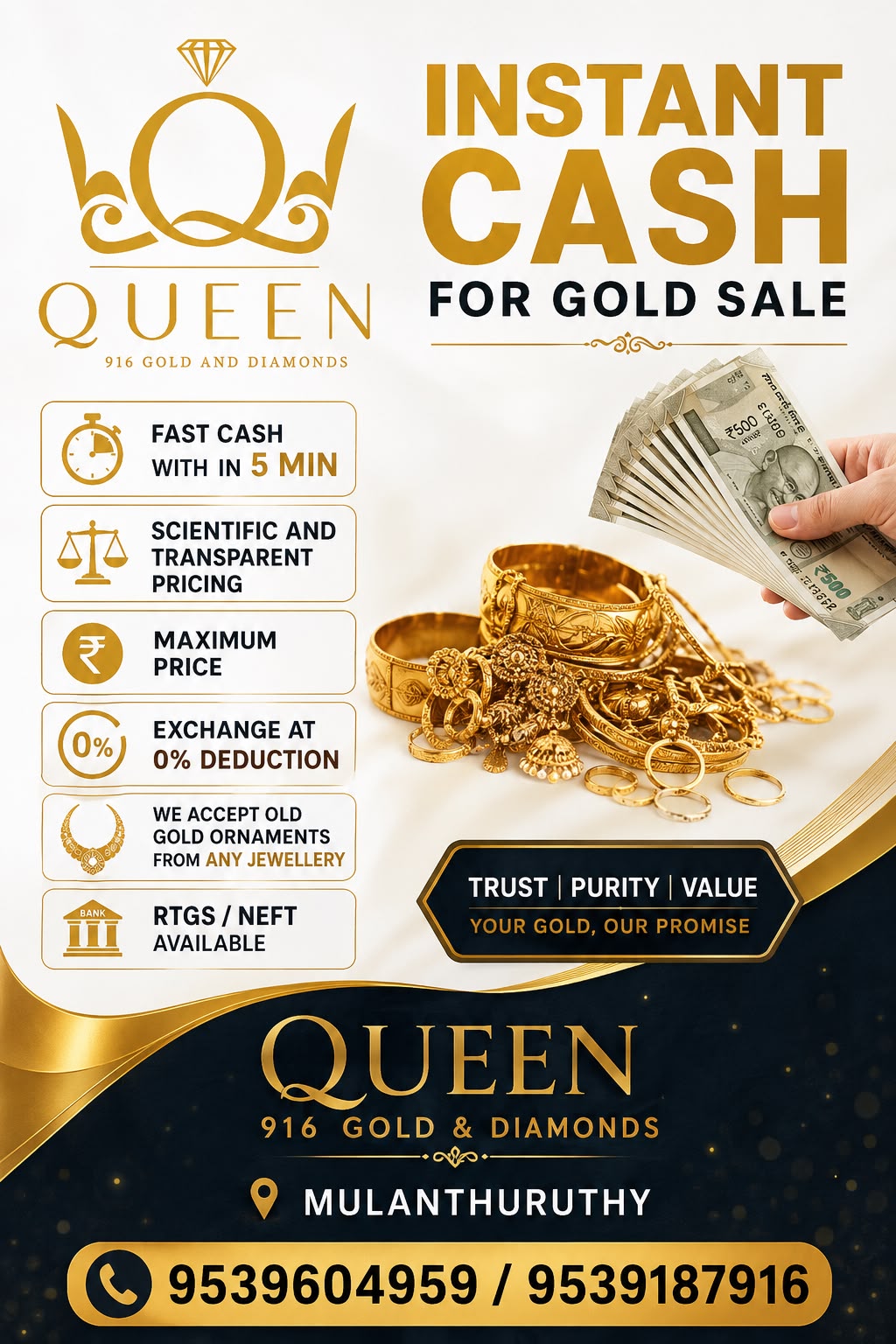 Instant Cash For Gold Sale Poster
